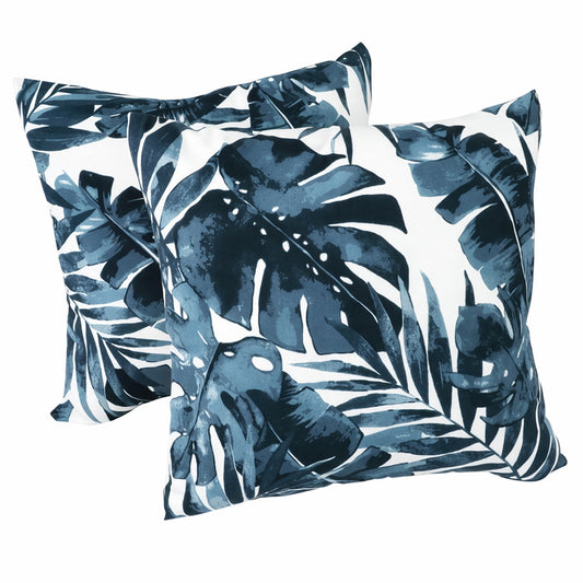 (same as W419P291322 2 Pack Outdoor Throw Pillows, Waterproof & Fade-Resistant Patio Cushions for Garden, Porch, Poolside Furniture - Soft & Comfortable Decorative Pillow (18x18 Inch, Blue Big leaf)