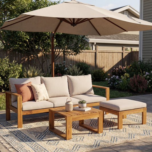 Outdoor 3pcs Acacia Sectional Patio Sofa Set (old sku N757S338060B)