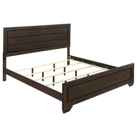 Oatfield Dark Cocoa 4-Piece Eastern King Bedroom Set in Dark Brown with Engineered Wood Finish