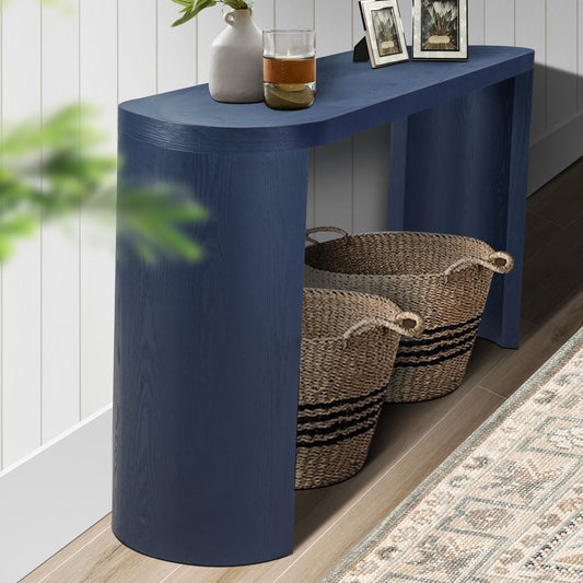 60'' Thick Top Entryway Table, Curved Legs, Support The Installation Of Inward-facing Or Outward-facing for Sofas, Entryway(Navy Blue)