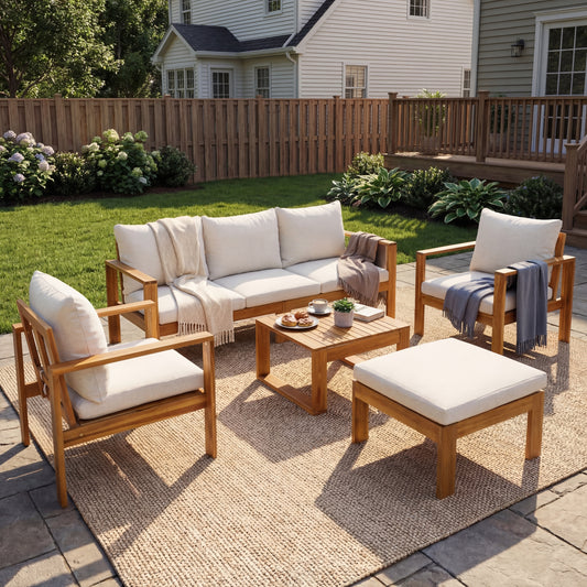 Outdoor 5pcs Acacia Sectional Patio Sofa Set (old sku N757S538061B-1)