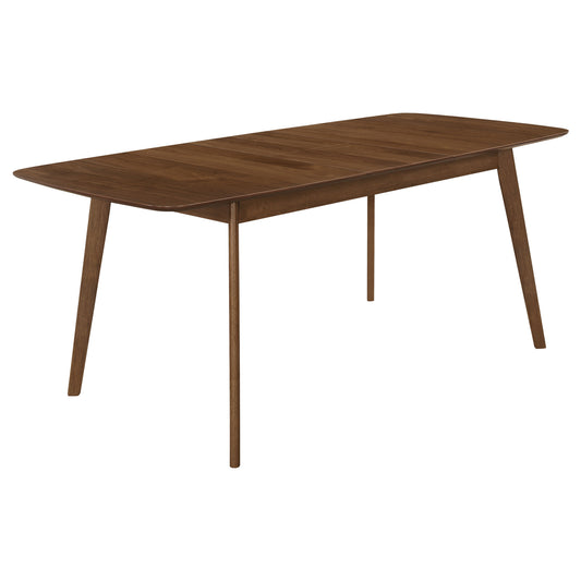 Carson Carrington Natural Walnut Extension Leaf Dining Table with Mid-Century Design, Solid Wood and MDF Construction, 59-Inch Expandable Surface in Warm Walnut Finish