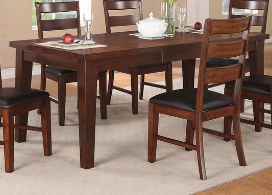 Dining Table Rectangle Dining Table w Leaf 1pc Table Only Rubber wood Antique Walnut Wood Finish Dining Room Furniture
