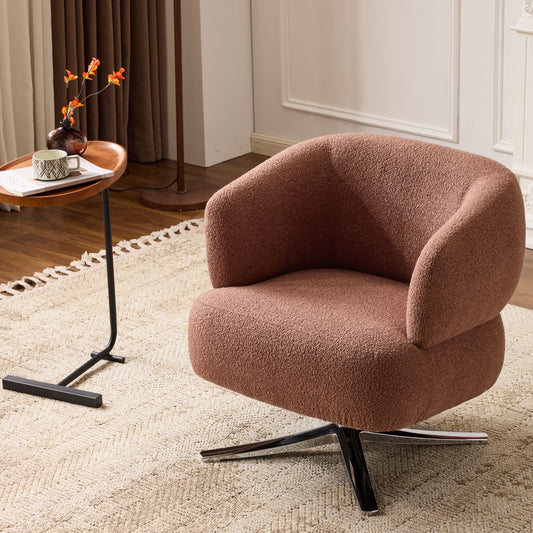 Cuddle-style leisure swivel sofa chair, suitable for balconies, studies and living rooms, Red