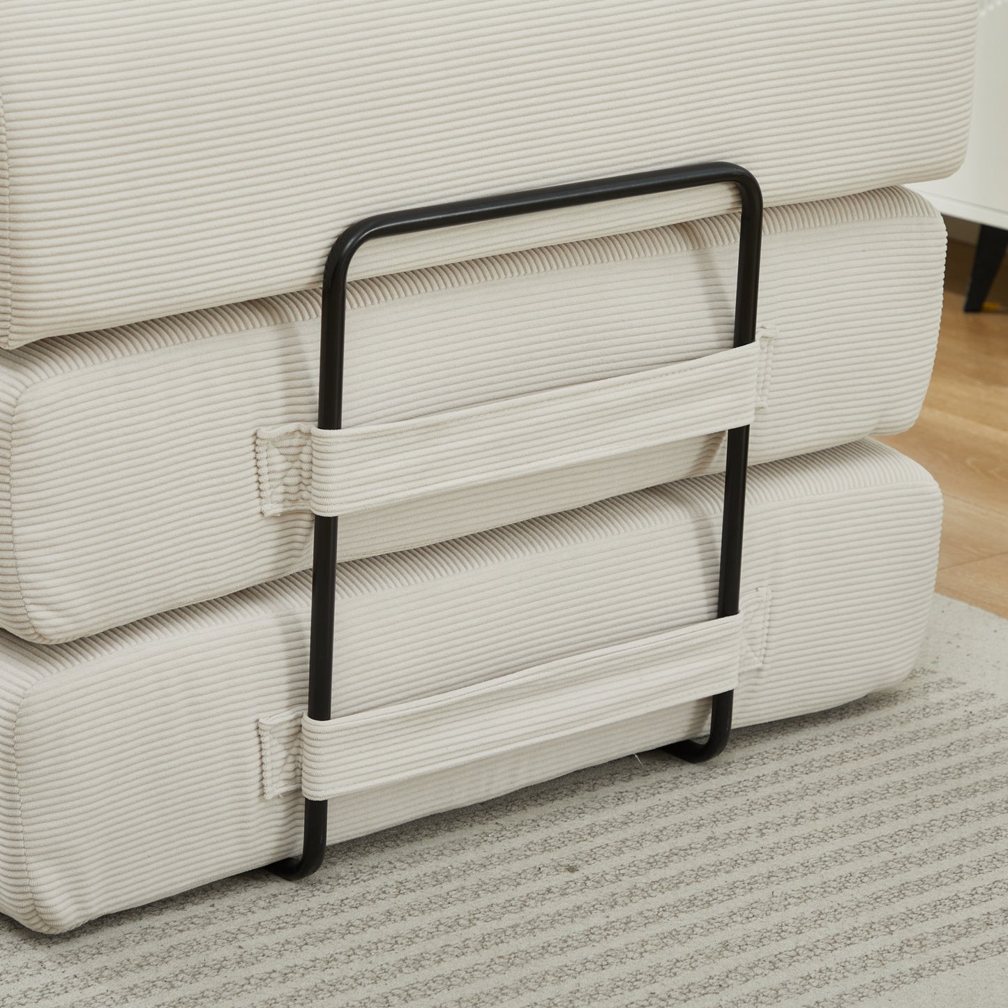Folding Sofa Bed, Convertible Couch Bed with 2 Pillows, Fold Out Couch, Foam Spring Floor Mattress,