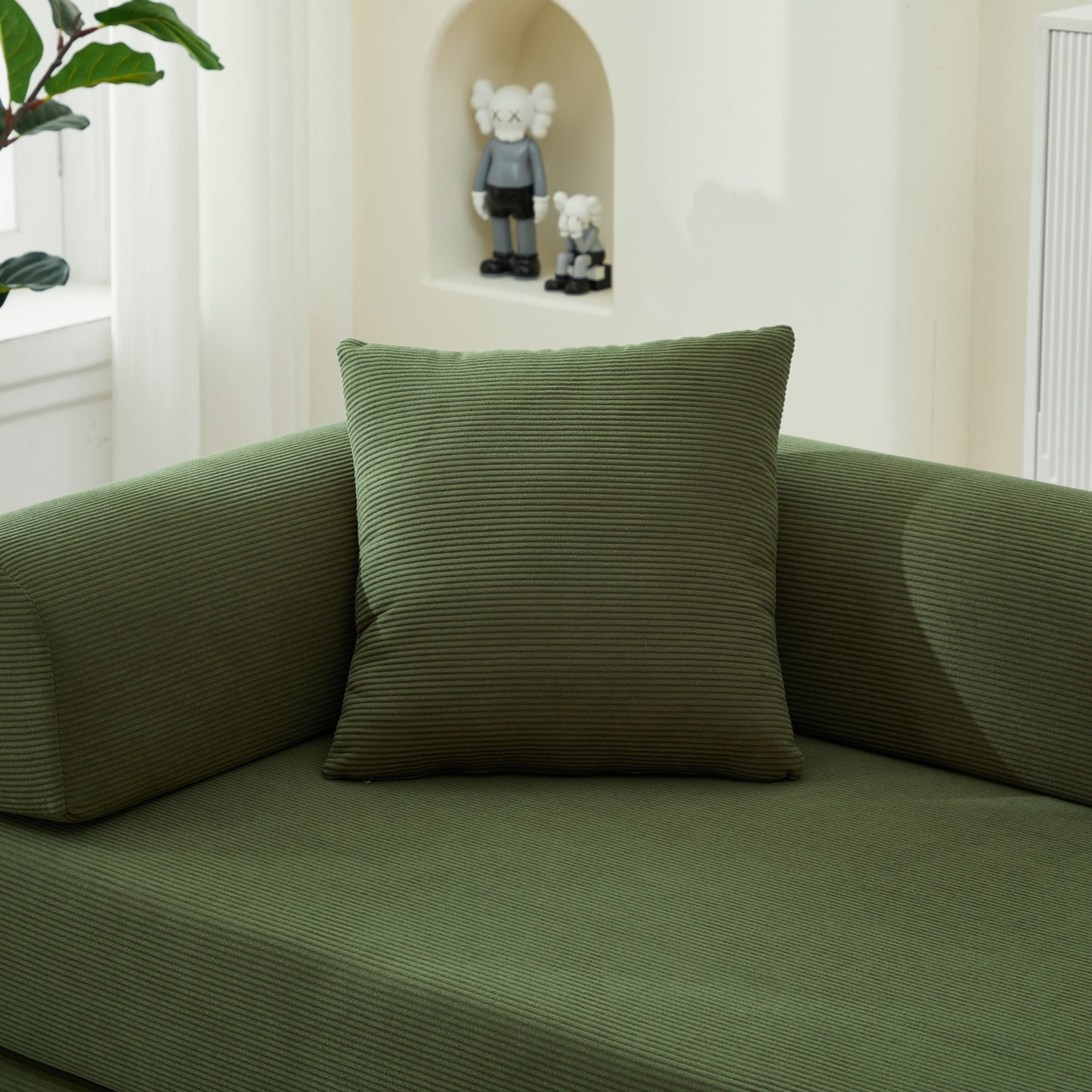Luxury Sofa Bed Convertible to Folding Couch Corduroy Vacuum Compressed Sofa for Small Apartments and Homes