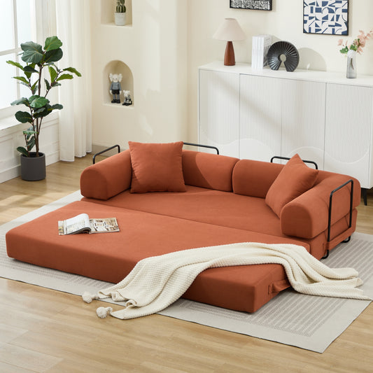Newest Compression Sofa,Convertible Floor Sofa Bed-with Pillow Back Support Armrest,Comfy Futon Couch Lounge Sleeper Bed
