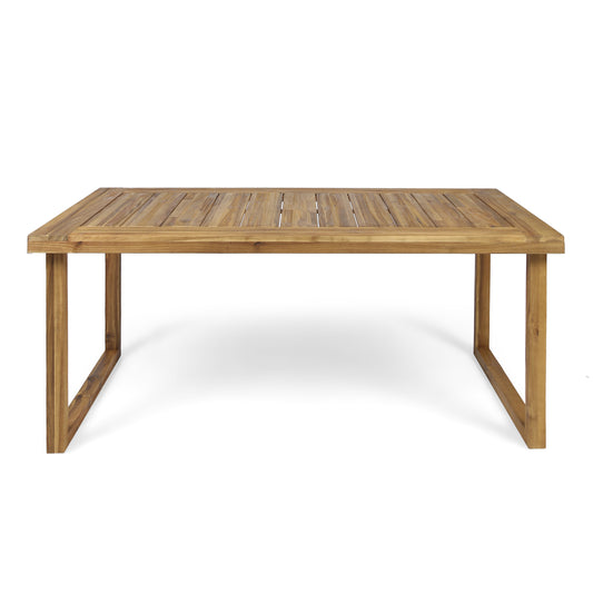 Outdoor Acacia Wood Dining Table with Natural Sandblast Finish 69'