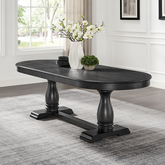 94.06 Inch Extendable Wooden Dining Table for 6 Persons,Long Expandable Curved Dining Table,Mid Century Modern Large Kitchen Table for Living Room,Restaurant,W2582P205317