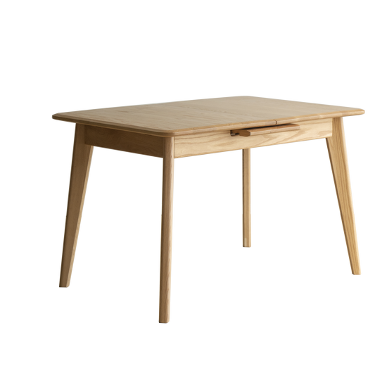 Natural Solid Oak Round Corner Diagonal Leg Telescopic Table Extending Dining Table Fitted With Metal Slide, for 6-8 people to meet
Dining table wood (light color)