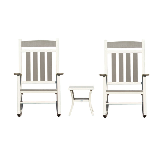 Outdoor Rocking Chairs Set of 3, Durable HDPE Patio Oversized Rockers for Adults, Porch Rocking Chair with 380lbs Support, Weather-Resistant