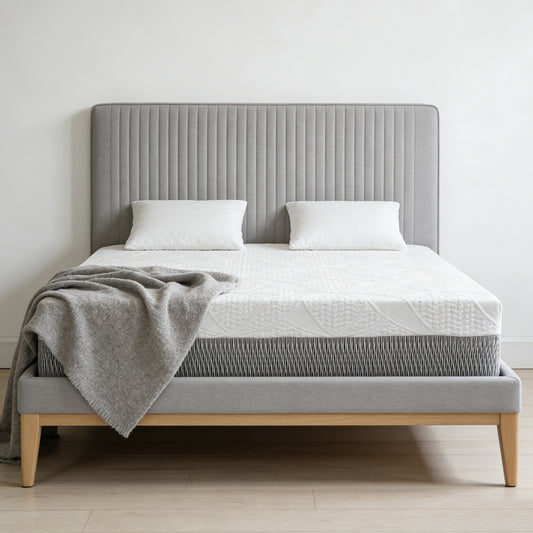 14-Inch Queen Mattress – Made in Japan- Plush Thick Design & Breathable, Sterilizing Feature + High Rebound Support, Eco-Friendly Material with Chic Finish, Elevates Luxury Sleep Experience