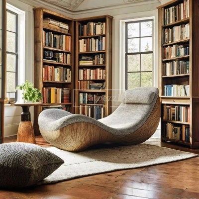 Modern Style Living Room Solid Wood Sofa Chair Lounge Accent Chair Recliner for Home Office Apartment Hotel Furniture Set