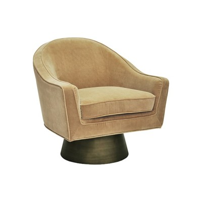 Luxury Velvet Barrel Back Swivel Chair Modern Accent Leisure Chair Comfortable for Living Room Office Bedroom