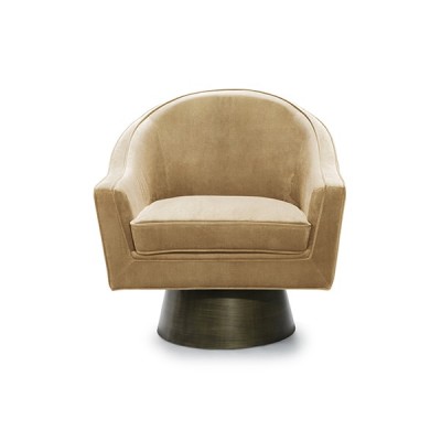 Luxury Velvet Barrel Back Swivel Chair Modern Accent Leisure Chair Comfortable for Living Room Office Bedroom