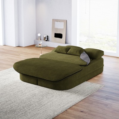 2-in-1 Foldable Convertible Sofa Bed Set Modern Corner Design Chenille Cover Durable Modular Eco-Friendly Apartment Hotel Use
