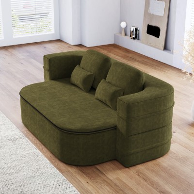 2-in-1 Foldable Convertible Sofa Bed Set Modern Corner Design Chenille Cover Durable Modular Eco-Friendly Apartment Hotel Use