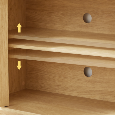 64-Inch Modern Wavy TV Stand Wooden Storage Cabinet Press-to-Open Doors Durable Eco-Friendly Home Furniture for Living Room