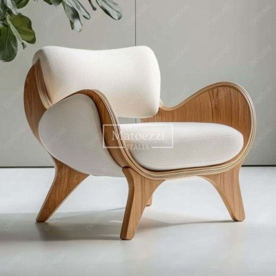 Solid Wood Frame Single Leisure Chair