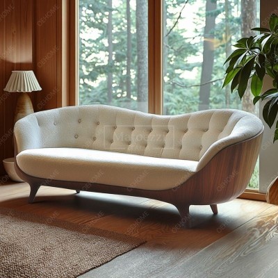 Modern Home Interior Design Comfortable Foam Cushion Wooden Frame Solid Wood Sofa Set Furniture for Living Room