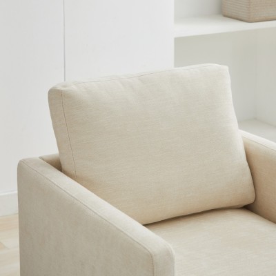 30.7" Square Modern Ergonomic Upholstered Swivel Accent Chair 360 Comfy Lounge Armchair Living Room Bedroom Apartment Home Villa