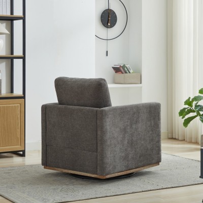 30.7" Square Modern Ergonomic Upholstered Swivel Accent Chair 360 Comfy Lounge Armchair Living Room Bedroom Apartment Home Villa