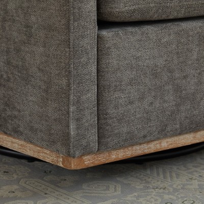 30.7" Square Modern Ergonomic Upholstered Swivel Accent Chair 360 Comfy Lounge Armchair Living Room Bedroom Apartment Home Villa