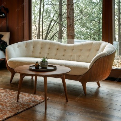 Modern Home Interior Design Comfortable Foam Cushion Wooden Frame Solid Wood Sofa Set Furniture for Living Room