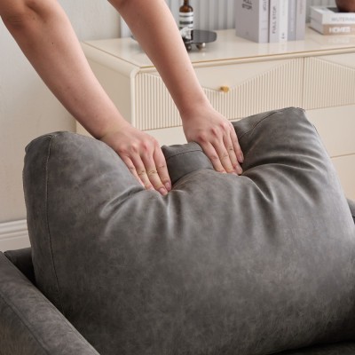 30.7" Square Modern Ergonomic Upholstered Swivel Accent Chair 360 Comfy Lounge Armchair Living Room Bedroom Apartment Home Villa