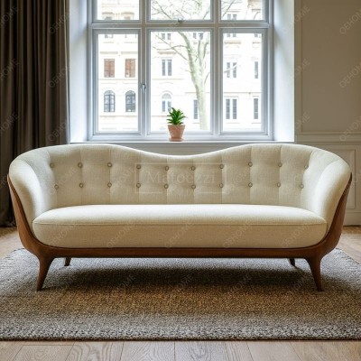 Modern Home Interior Design Comfortable Foam Cushion Wooden Frame Solid Wood Sofa Set Furniture for Living Room