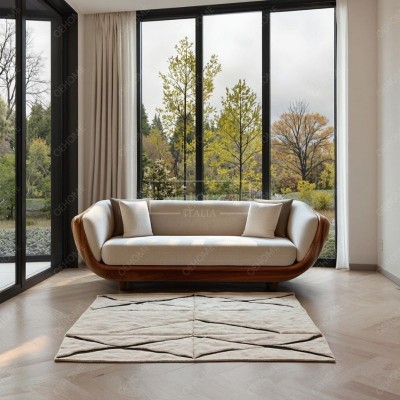 Modern Home Interior Design Comfortable Foam Cushion Wooden Frame Solid Wood Sofa Set Furniture for Living Room