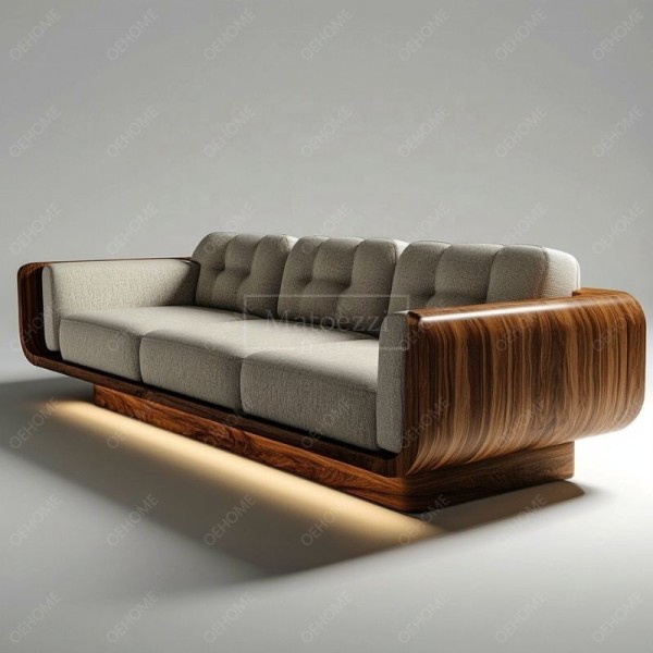 European Style Minimalist Living Room Modern Luxury White Leisure Wooden Leg Sofa Set Furniture Lounge Suite Couches Sofa