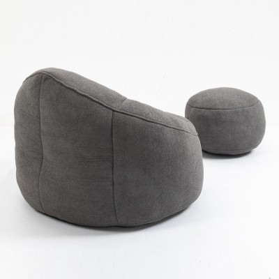 Bean Bag Sofa Chair High Pressure Foam Padded Modern Design Durable Living Room & Home Office Footrest