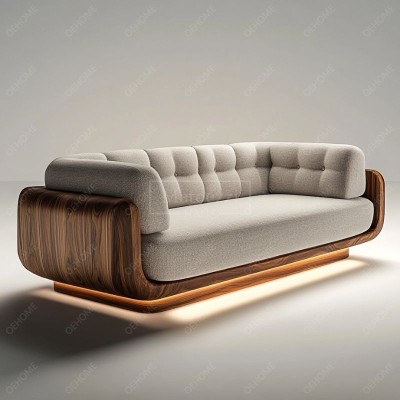 European Style Minimalist Living Room Modern Luxury White Leisure Wooden Leg Sofa Set Furniture Lounge Suite Couches Sofa