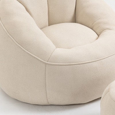 Bean Bag Sofa Chair High Pressure Foam Padded Modern Design Durable Living Room & Home Office Footrest