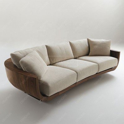 European Style Minimalist Living Room Modern Luxury White Leisure Wooden Leg Sofa Set Furniture Lounge Suite Couches Sofa