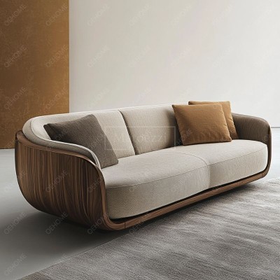 European Style Minimalist Living Room Modern Luxury White Leisure Wooden Leg Sofa Set Furniture Lounge Suite Couches Sofa