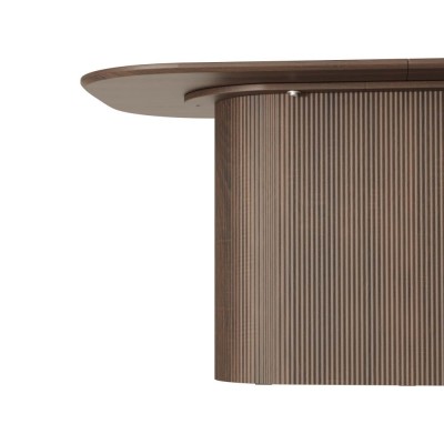 MDF Eco-Friendly Durable Cream Style Dining Table 4-8 Person Vertical Striped Legs Thick Elegant Home Kitchen Table