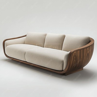 European Style Minimalist Living Room Modern Luxury White Leisure Wooden Leg Sofa Set Furniture Lounge Suite Couches Sofa