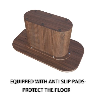 MDF Eco-Friendly Durable Cream Style Dining Table 4-8 Person Vertical Striped Legs Thick Elegant Home Kitchen Table