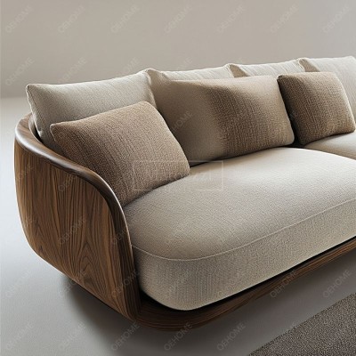 European Style Minimalist Living Room Modern Luxury White Leisure Wooden Leg Sofa Set Furniture Lounge Suite Couches Sofa