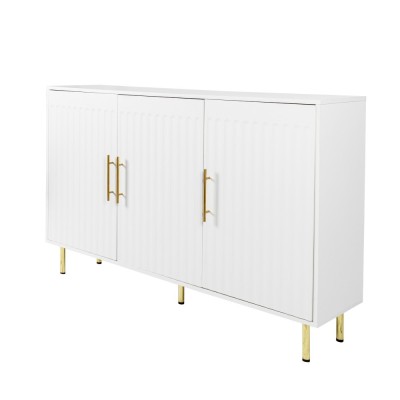 3-Door Large Storage Sideboard with Gold Handles for Kitchen, Dining Room and Living Room