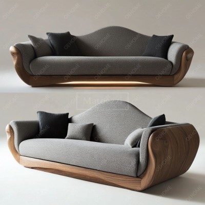 European Style Minimalist Living Room Modern Luxury White Leisure Wooden Leg Sofa Set Furniture Lounge Suite Couches Sofa