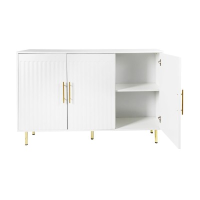 3-Door Large Storage Sideboard with Gold Handles for Kitchen, Dining Room and Living Room
