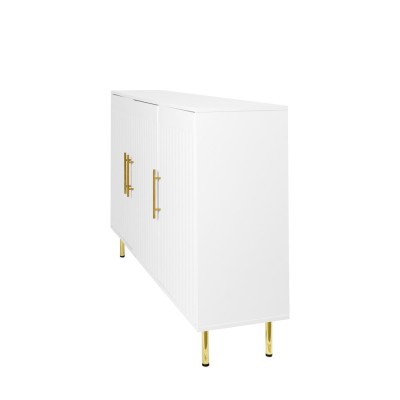 3-Door Large Storage Sideboard with Gold Handles for Kitchen, Dining Room and Living Room