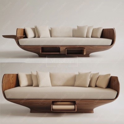 European Style Minimalist Living Room Modern Luxury White Leisure Wooden Leg Sofa Set Furniture Lounge Suite Couches Sofa