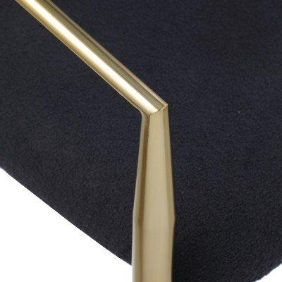 Dining Chairs Set 2 Mid-Century Modern Dining Chairs Boucle Backrest Velvet Upholstery Eco-Friendly Durable Black Metal