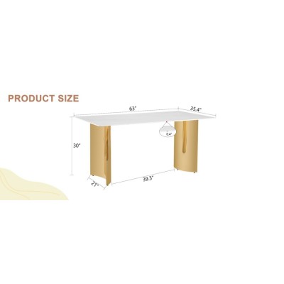 Modern Minimalist Dining Table Black Patterned Glass Desktop Golden Metal Legs Eco-friendly Durable Home Furniture for Hotels