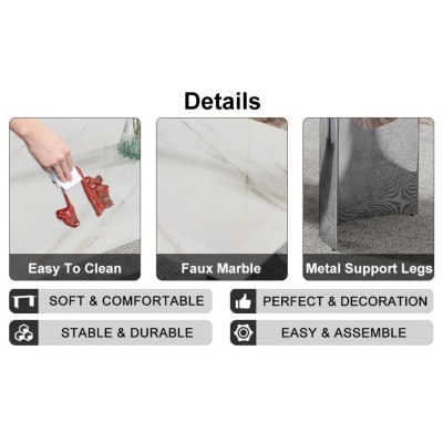 Modern Minimalist Dining Table Black Patterned Glass Desktop Golden Metal Legs Eco-friendly Durable Home Furniture for Hotels