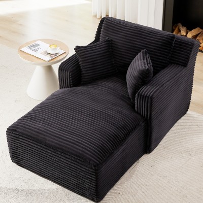 Indoor Single Chaise Sofa, Modern Corduroy Upholstery, No Assembly Required,Comfy Sleeper for Living Room,Office,Apartment